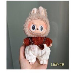 LABUBU Fuzzy Hood Doll with Overalls – Cute Collectible 2PCS  NO DOLL INCLUDED